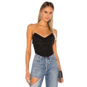 NBD Hailee Black Bustier Top